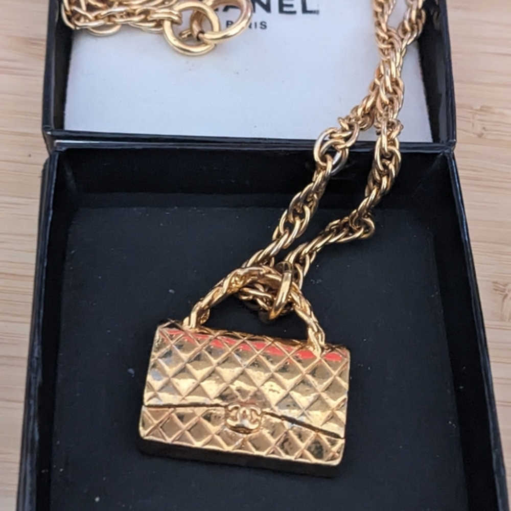 Chanel Gold Mini Bag Pendant Necklace